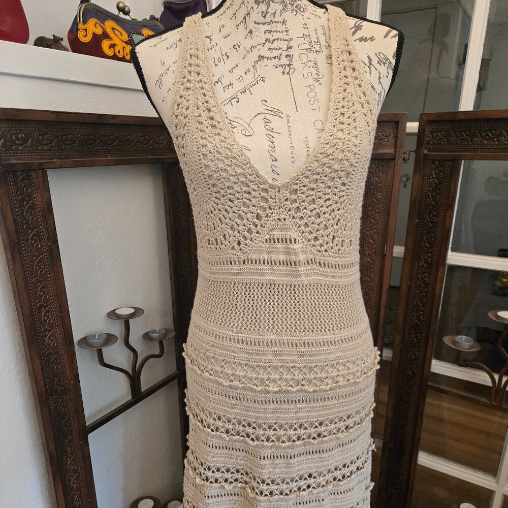 Crochet Maxi Dress, Sz M/L